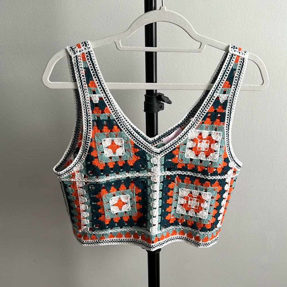 Pink Lily Crochet Summer Crop Top